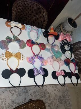 Disney Parks Mickey Minnie Mouse Auth Ears Headband Lot Of 17 new/used/Japan/cus